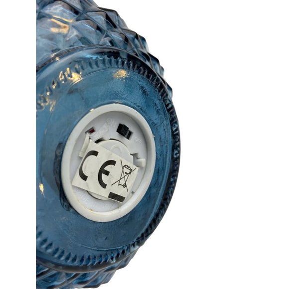 Blue Glass Canister Vase Decor, LED Lights Up Fairy light Crystal Display - Picture 4 of 9